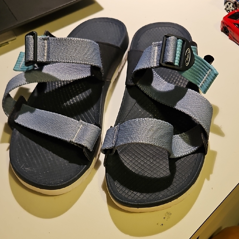 Chaco Blue and Black Sport Sandals with Adjustable Straps